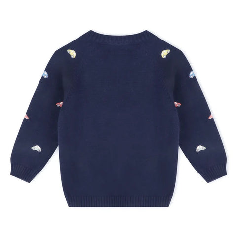 Embroidered Sweater - Mini Beetle Cars