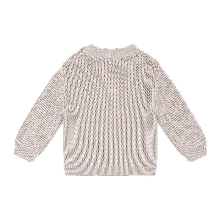 Embroidered Chunky Knit Sweater - Hippie Flower