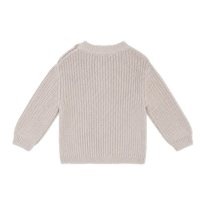 Embroidered Chunky Knit Sweater - Hippie Flower