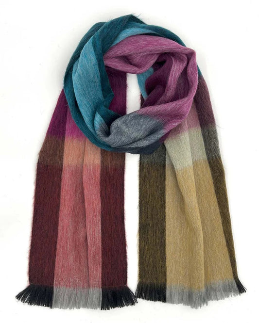 Alpaca Plaid Scarf - Rainbow