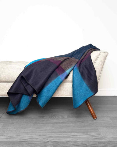 Plaid Alpaca Throw - Nightfall