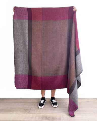 Plaid Alpaca Throw - Sunset