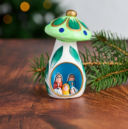 Mini Mushroom Ceramic Nativity