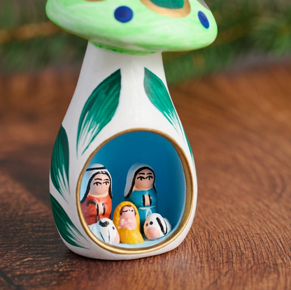 Mini Mushroom Ceramic Nativity