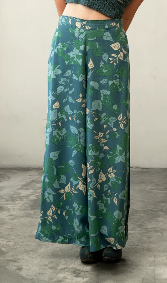 Wide Leg Pants - Bougainvillea Moss