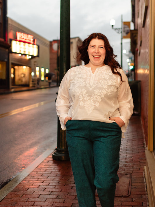 Tara Embroidered Tunic - White