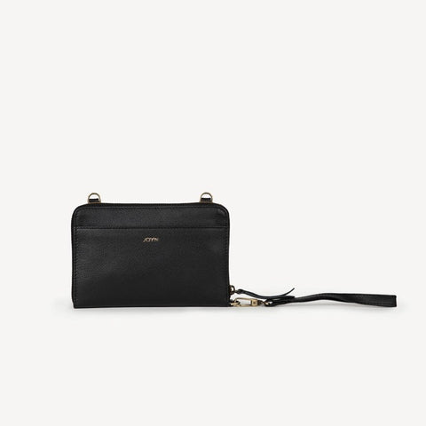 Crossbody Leather Wallet Black