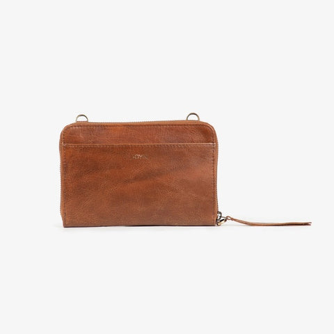 Crossbody Leather Wallet Vintage Brown