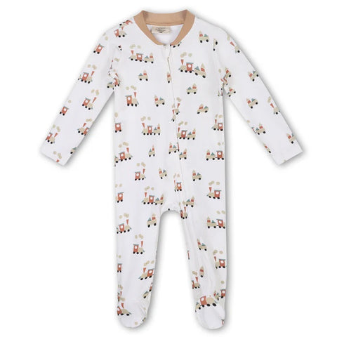 Train Zipper Footie Jumpsuit