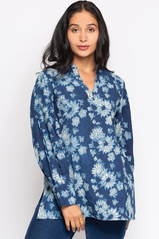 Jaya Tunic - Indigo Floral