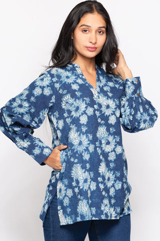 Jaya Tunic - Indigo Floral