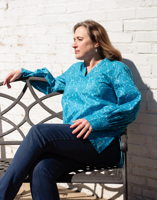 Jaya Tunic - Turquoise Floral