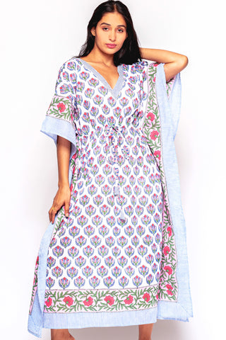 Anjali Caftan - Navy & Fuchsia