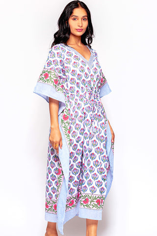 Anjali Caftan - Navy & Fuchsia