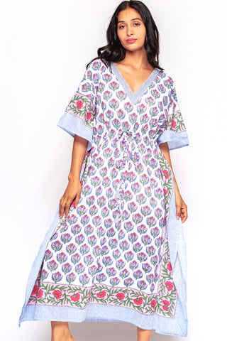 Anjali Caftan - Navy & Fuchsia