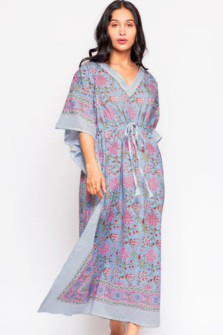 Anjali Caftan - Blue & Pink