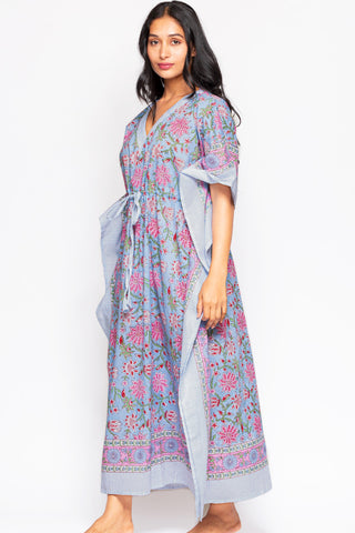 Anjali Caftan - Blue & Pink