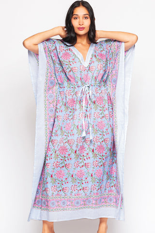 Anjali Caftan - Blue & Pink