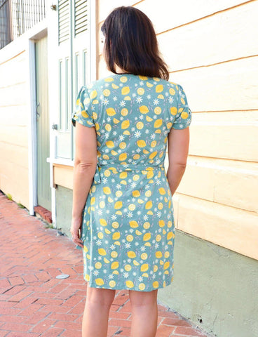 Zesty Lemon Organic Wrap Dress