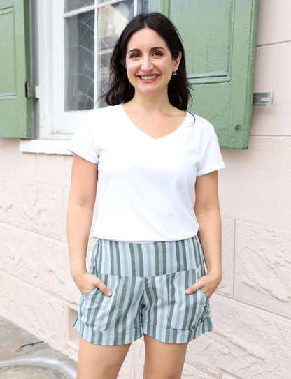 Ocean Stripes Organic Cotton Shorts Large