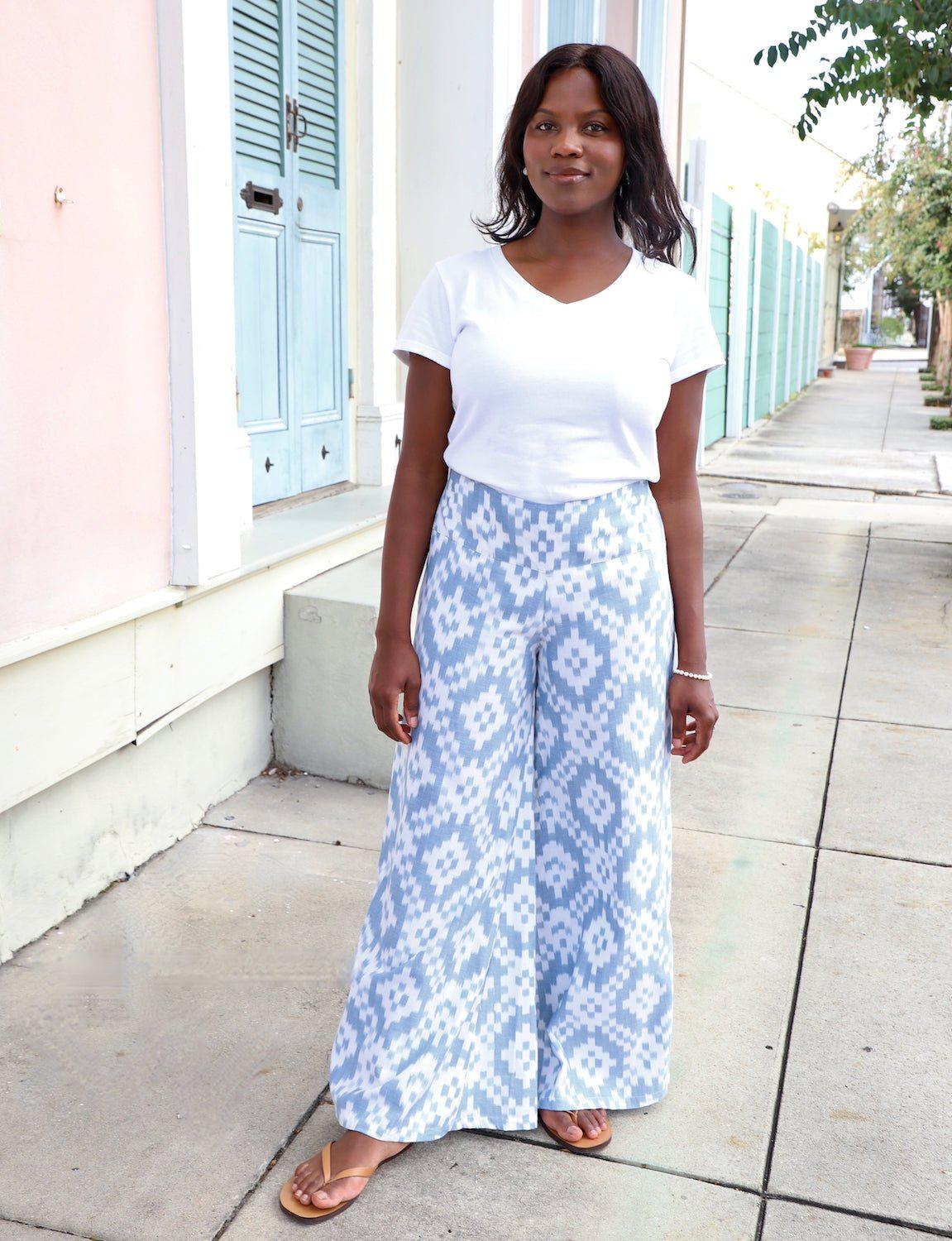Tranquil Blue Organic Cotton Pants Large