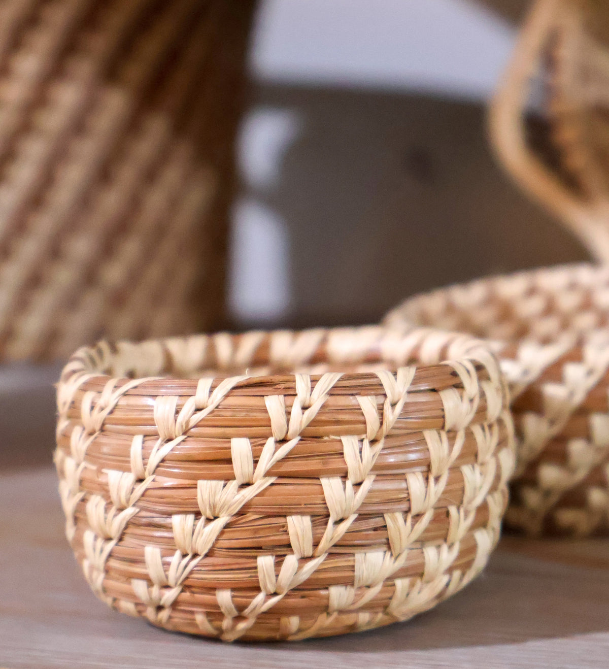 Miniature Pine Needle Bowl Basket