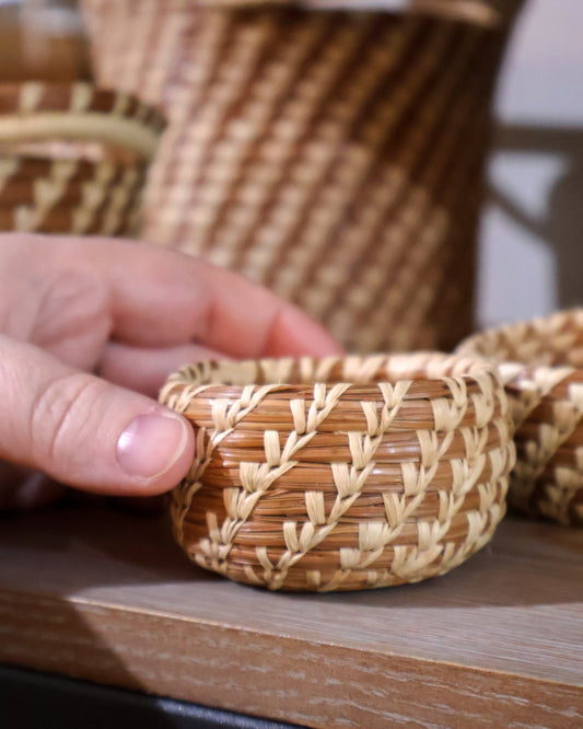 Miniature Pine Needle Bowl Basket