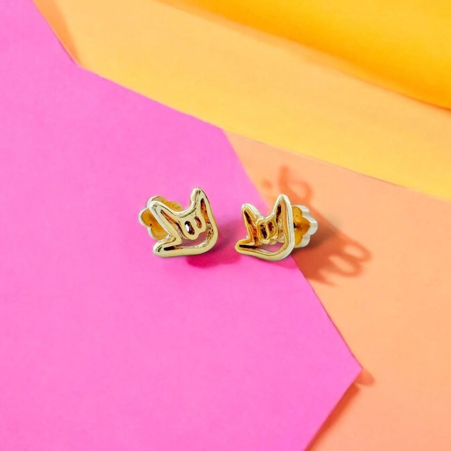 Tiny "I Love You" Earring Studs