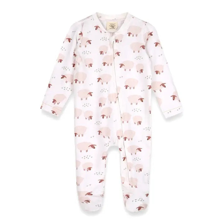 Sheep Zipper Baby Footie
