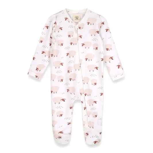 Sheep Zipper Baby Footie
