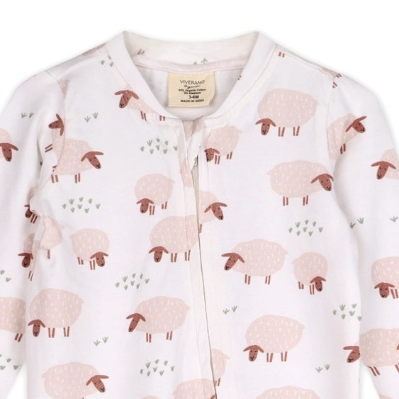 Sheep Zipper Baby Footie