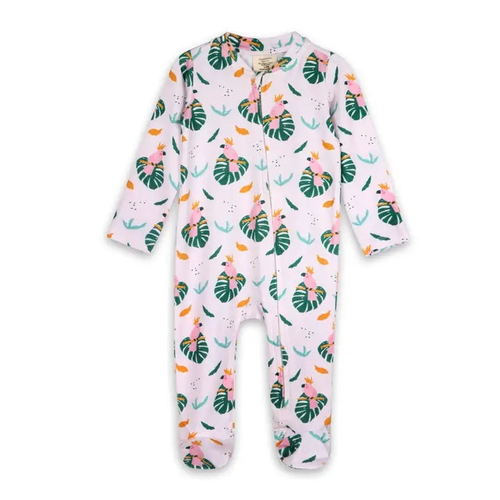 Parrot Zipper Baby Footie