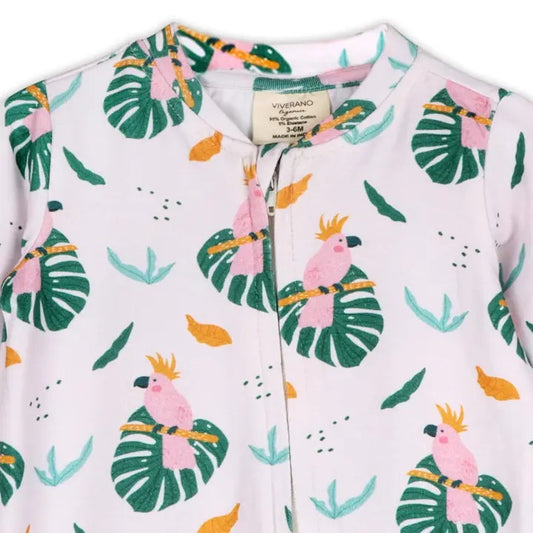 Parrot Zipper Baby Footie