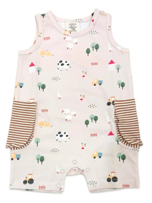 Farm Side Pocket Baby Romper