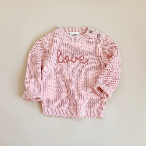 Love Embroidered Baby Sweater