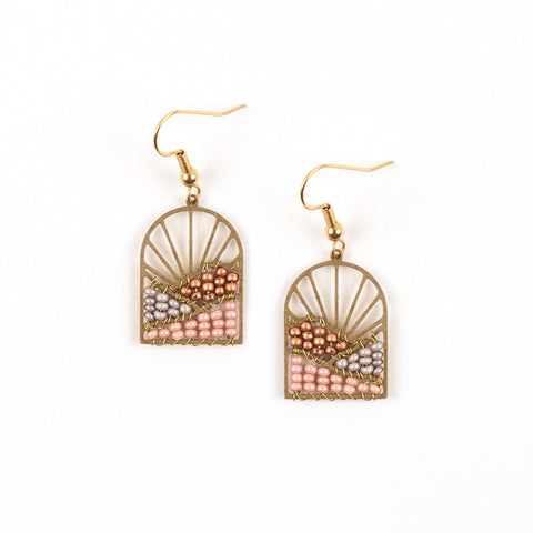 Sunrise Brass & Bead Earrings