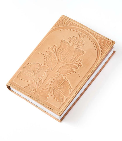 Neutral Floral Leather Journal