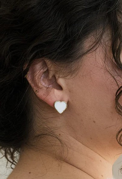 Rajani Heart Mother of Pearl Earring Set