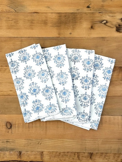 Uniform Blue Lotus Dinner Napkins Set