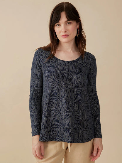 Cozy Day Top - Tree Rings Slate