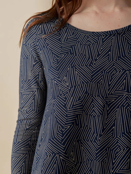 Cozy Day Top - Tree Rings Slate