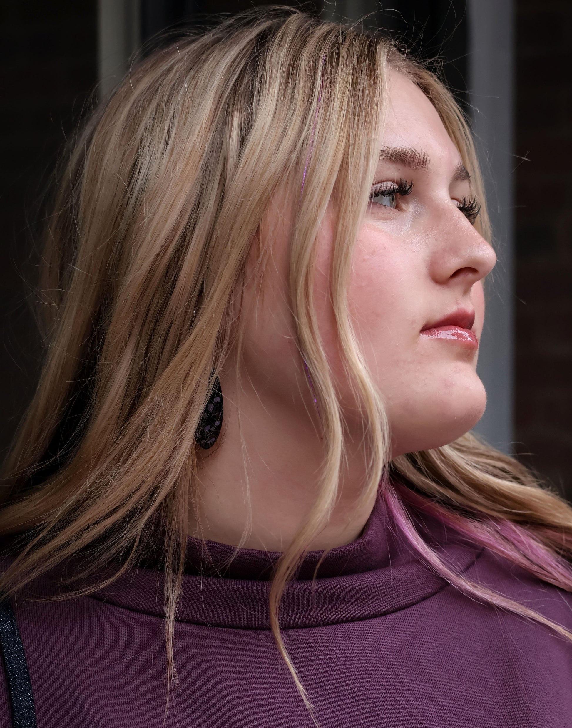 Funnel Neck Top - Plum