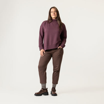 Funnel Neck Top - Plum