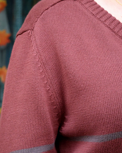 V-Neck Sweater - Masala Stripe