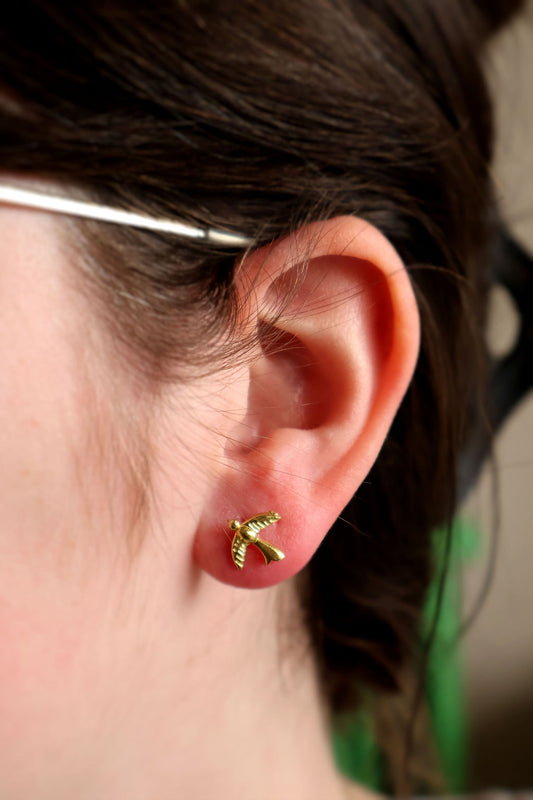 Flying Bird Post Earrings