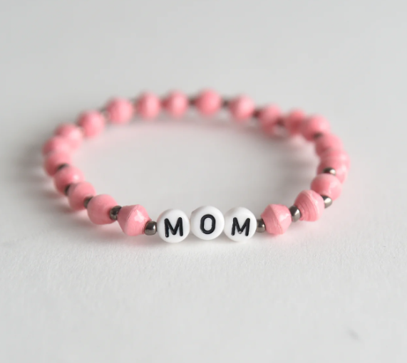 Mom Mantra Bracelet Pink