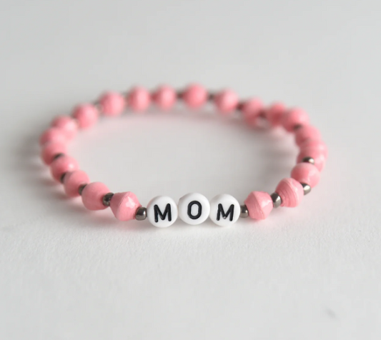 Mom Mantra Bracelet Pink