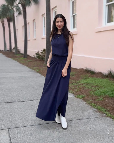 Camellia Skirt - Navy