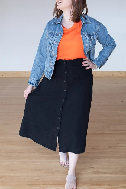 Dark Skies Button Skirt