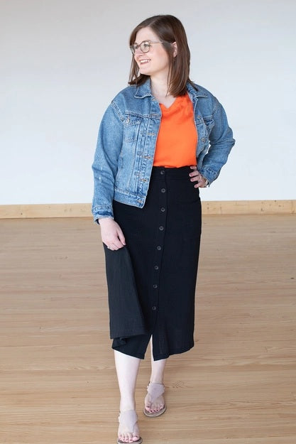 Dark Skies Button Skirt